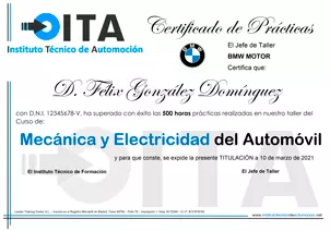 Certificado del Curso de Mecánica